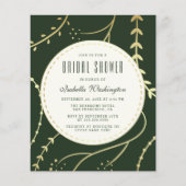 バジェットダークグリーン&金ゴールドリーフブライダルシャワー (正面)