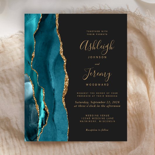 バジェットダークティール（緑がかった色）金ゴールドアゲ結婚ート