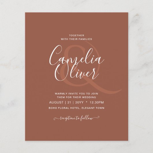 バジェットダークテラコッタモノクロ結婚ズ チラシ (正面)