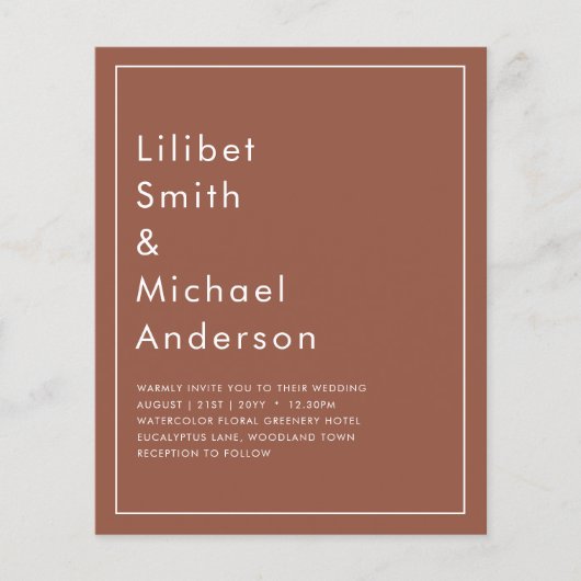 バジェットダークテラコッタモノクロ結婚ズ チラシ (正面)