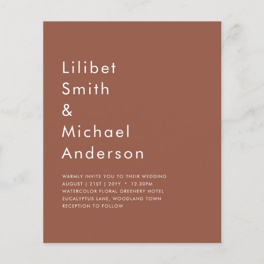 バジェットダークテラコッタモノクロ結婚ズ チラシ (正面)