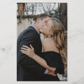 バジェットダークネイビー白い写真結婚式招待状 チラシ (裏面)