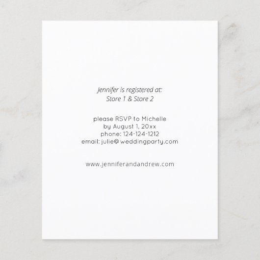 バジェットダークバーガンディ&ピンクフローラブライダルシャワーS (裏面)