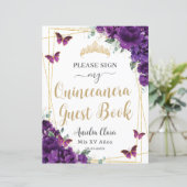 バジェットダークパープルクインズ15誕生日ゲストブック (スタンド正面)