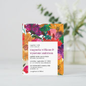 バジェットダークピンクはっきりしたフローラ結婚式招待状 (スタンド正面)