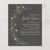 バジェットチャコールグレーワイルドフラワーブライダルシャワー (正面)