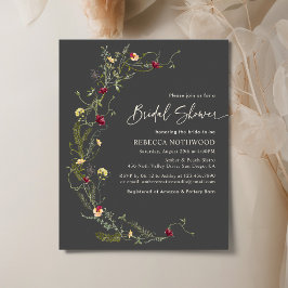 バジェットチャコールグレーワイルドフラワーブライダルシャワー