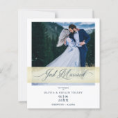 バジェットチープフォトたった今結婚しましたハンドレター引用文 (正面)