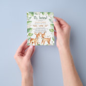 バジェットツインズフォレストウッドランドフローラベビーシャワー チラシ (手)