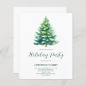 バジェットツリークリスマスホリデーパーティー招待状 (正面/裏面)