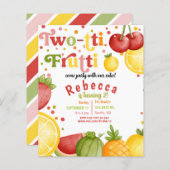 バジェットツーティフルーティセカンドバースデーパーティー招待状 (正面/裏面)
