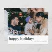 バジェットツーフォトグミニマルリーンハッピーホリデーズカード (正面/裏面)