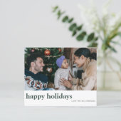 バジェットツーフォトグミニマルリーンハッピーホリデーズカード (スタンド正面)
