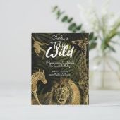 バジェットツーワイルド金ゴールドジャングル誕生日招待状 (スタンド正面)