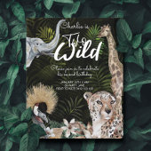 バジェットツーワイルド金ゴールドジャングル誕生日招待状