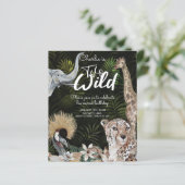 バジェットツーワイルド金ゴールドジャングル誕生日招待状 (スタンド正面)