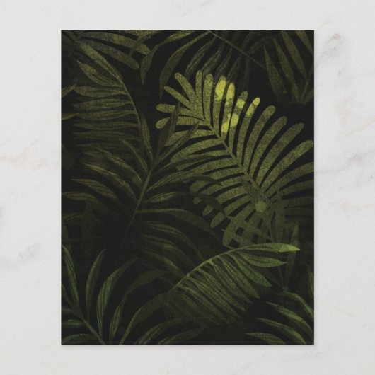 バジェットツーワイルド金ゴールドジャングル誕生日招待状 (裏面)