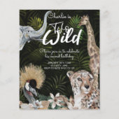 バジェットツーワイルド金ゴールドジャングル誕生日招待状 (正面)