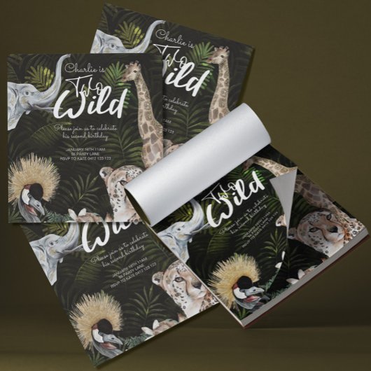 バジェットツーワイルド金ゴールドジャングル誕生日招待状 ノートパッド