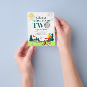 バジェットティーイング2人のゴルフボーイゴルフ2nd誕生日 チラシ (手)