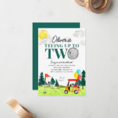 バジェットティーイング2人のゴルフボーイゴルフ2nd誕生日 ノートカード (正面/裏面インサイチュ)