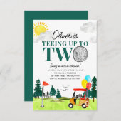 バジェットティーイング2人のゴルフボーイゴルフ2nd誕生日 ノートカード (正面/裏面)