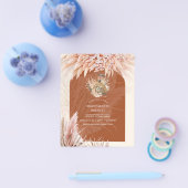 バジェットティーパーティーブライダルシャワーパンパスグラス チラシ (シングル)