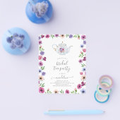 バジェットティーポットフローラブライダルシャワーティー招待状 チラシ (シングル)