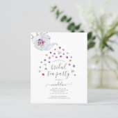 バジェットティーポットフローラブライダルティーパーティの招待状 (スタンド正面)