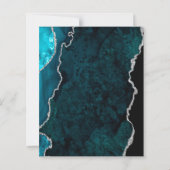 バジェットティール（緑がかった色）シルバーゲート石板結婚式招待状 (裏面)