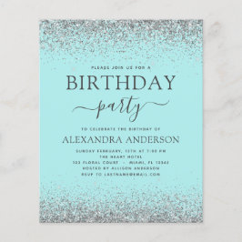 バジェットティール（緑がかった色）ブルーシルバーニーエイジ誕生日グリッター