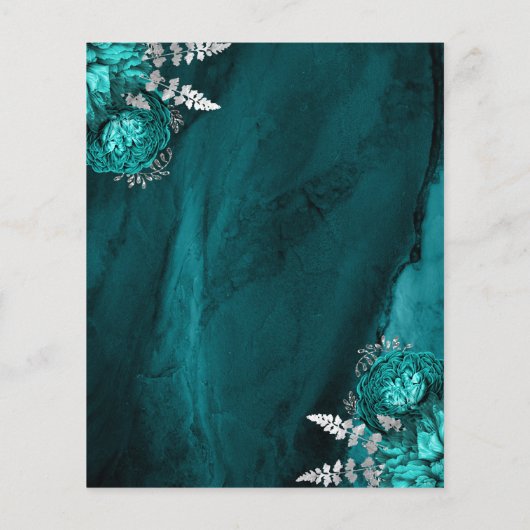 バジェットティール(緑がかった色)ブルーシルバー結婚フローラ (裏面)