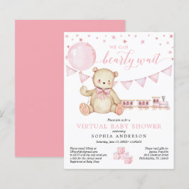 バジェットテディベア仮想ベビーシャワー招待状