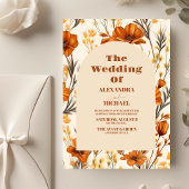 バジェットテラコッタウォーターカラーワイルドフラワー結婚ズ