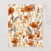 バジェットテラコッタウォーターカラーワイルドフラワー結婚ズ (裏面)