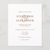 バジェットテラコッタシンプル文字結婚式招待状 (正面)