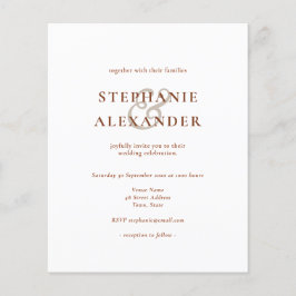 バジェットテラコッタシンプル文字結婚式招待状