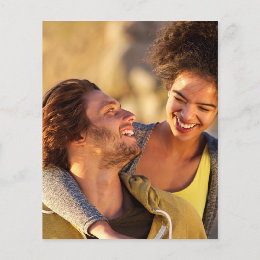 バジェットテラコッタスクリプトフォト結婚式招待状 (裏面)