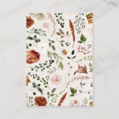 バジェットテラコッタスタグシックなフローラエレガントな結婚式 エンクロージャーカード (裏面)