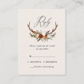 バジェットテラコッタスタグシックなフローラエレガントな結婚式 エンクロージャーカード (正面)