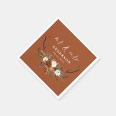 バジェットテラコッタスタッグ素朴な植物学結婚の スタンダードカクテルナプキン (角)