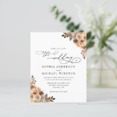 バジェットテラコッタバラフローラフォトウェディング招待 (スタンド正面)