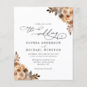 バジェットテラコッタバラフローラフォトウェディング招待 (正面)