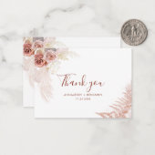 バジェットテラコッタパンパスグラス結婚の感謝 ノートカード (正面/裏面インサイチュ)