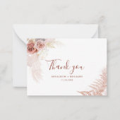 バジェットテラコッタパンパスグラス結婚の感謝 ノートカード (正面)