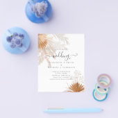 バジェットテラコッタパンパスグラス結婚トロピカル チラシ (シングル)