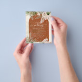 バジェットテラコッタピーチパンパスグラス結婚ズ チラシ (手)