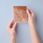 バジェットテラコッタフォト結婚式招待状フライヤー チラシ (手)