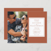 バジェットテラコッタフォト結婚式招待状 (正面/裏面)