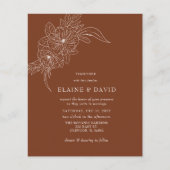 バジェットテラコッタフローラスケッチ結婚式招待状 (正面)
